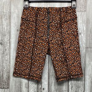 NWT Free People Lucky Strike Leopard-Print Bike Shorts [F9]